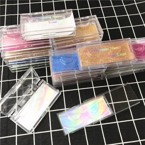 NEW wholesale rectangle false eyelash packaging box fake 10mm-25mm 3d mink eyelashes boxes diamond case lashes empty makeup