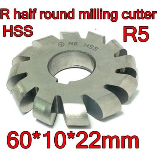 R5 60*10*22mm Inner hole HSS Convex Milling Cutters R half round milling cutter Free shipping