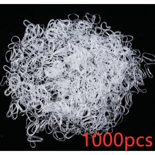 1000pcs Black Transparent Hair Elastic Rope Rubber Band For Women Girls Bind Tie Ponytail Holder Accessories Hair Styling Tools