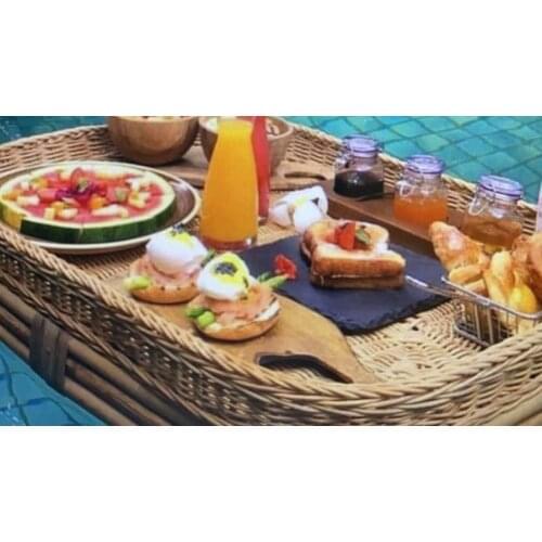 Freeshipping 100x50x15cm Rattan floating plate for Outdoor Rattan Sofa Hotel spa Swimming pool Outdoor Tray