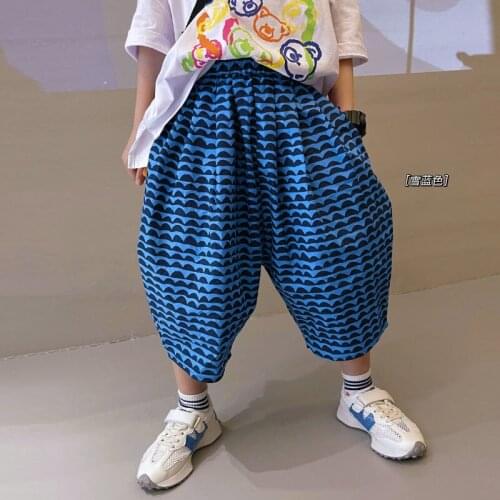 Boys' Shorts Casual Pants Eight-point Thin Loose Childrens Clothing, Big Childrens Summer Cropped Pants Childrens Sports Pan