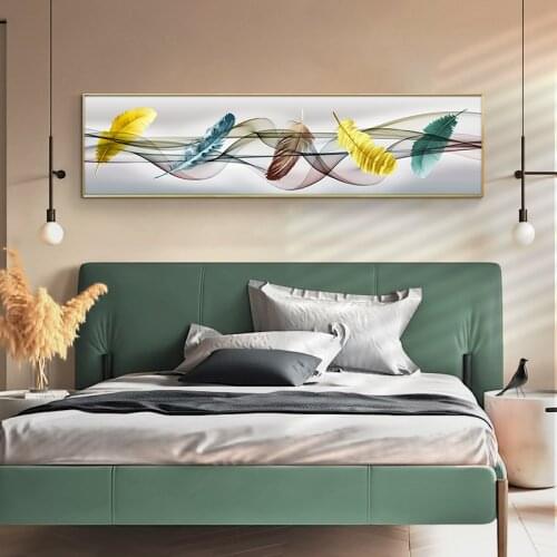 Modern Abstract Colorful Feathers Oil Painting HD Print on Canvas Poster Wall Art Picture for Living Room Sofa Cuadros
