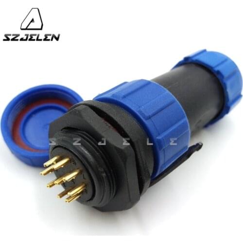 SP2110/SY2112, 9Pin Waterproof Connector Plug 9 Pin Industrial Panel Mount Electrical Wire Connector High Quality IP68 21mm