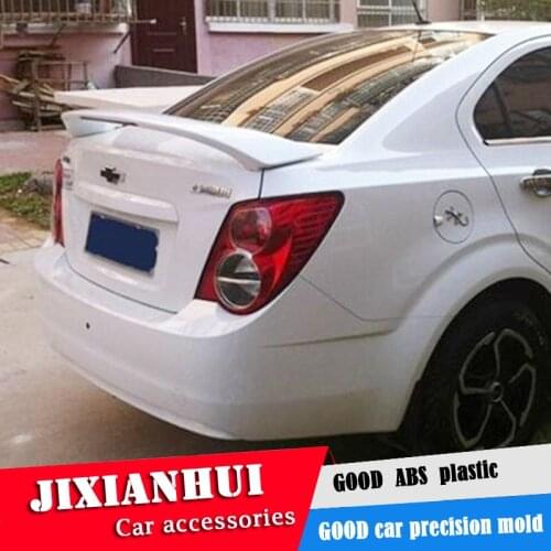For Aveo Spoiler 2009-2013 Chevrolet Aveo YDAJK Spoiler ABS plastic Material Car Rear Wing Color Rear Spoiler