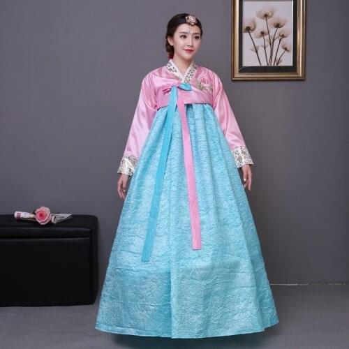 Korean Traditional Ladies Palace Wedding Hanbok Costume Korean Folk Dance Korean Performance Costume Festival Embroidered Dress