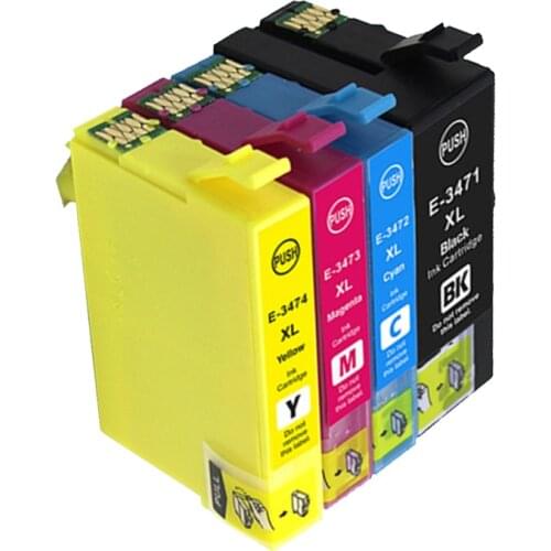 Vilaxh T34 34 XL T3471 Ink Cartridge For Epson T3471 - T3474 WorkForce Pro WF-3720DWF 3725DWF Printer