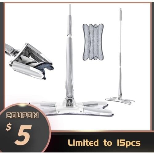 Hand Free Mop Washing Flat Floor Easy Wringing Microfiber Replacement Pad For Home Kitchen Hardwood Laminate Wet And Dry Mop Kit