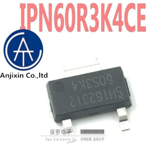 10pcs 100% orginal and new MOS field effect tube IPN60R3K4CE silk screen 60S3K4 SOT-223 in stock