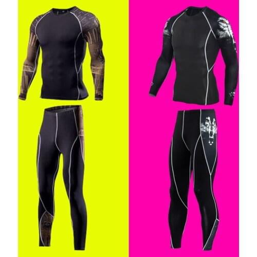 2017 18 Thermal underwear men sport underwear sets compression fleece sweat quick drying thermo underwear men clothing