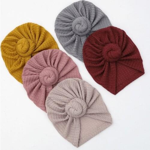 2021 New Baby Hat Cute Donut Knitted Newborn Bonnet Cap Toddler Headwrap Babe Turban Infant Beanie Newborn Photography Props