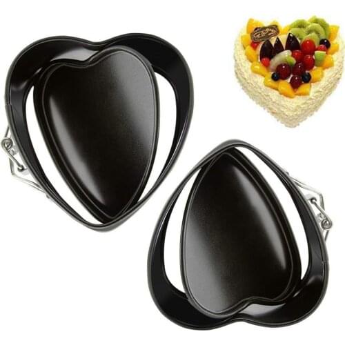 4 inch Heart Springform Pan Mini Cake Baking Pan Non-Stick Carbon Steel Cheesecake Tray Pan Mould With Removable Bottom Bakeware