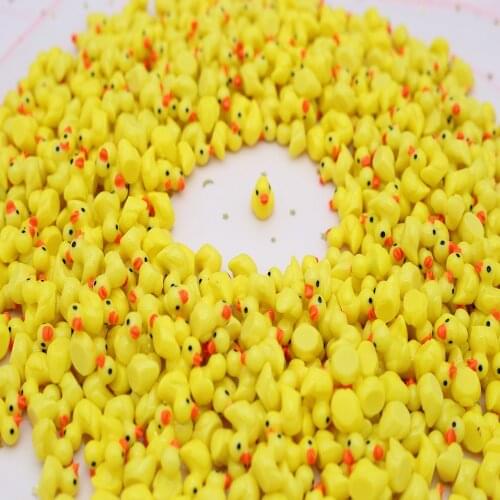 5 Pcs Cute Mini Yellow Duck Moss Micro Landscape Ornaments Succulent Decoration Resin Creative Crafts Animals Miniature Figurine