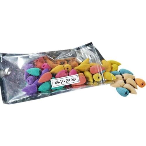 50 Piece Natural Backflow Buddha Cone Incense Indoor Pagoda Jasmine Tower Sandalwood Agilawood Incenses Fragrant