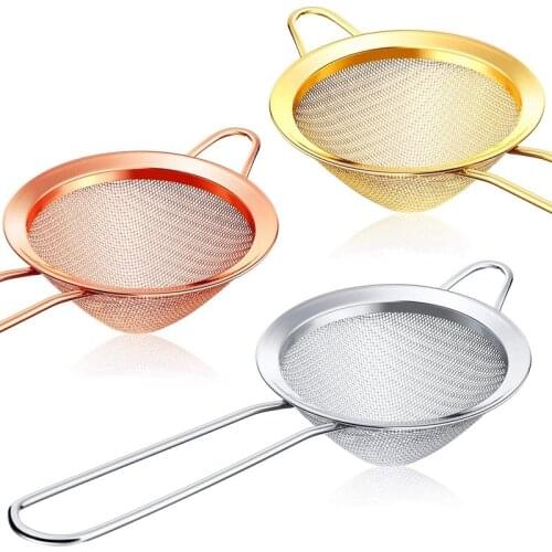 Promotion! 3 Pieces Cocktail Strainer Stainless Steel Tea Strainers Conical Food Strainers Fine Mesh Strainer Practical Bar Tool