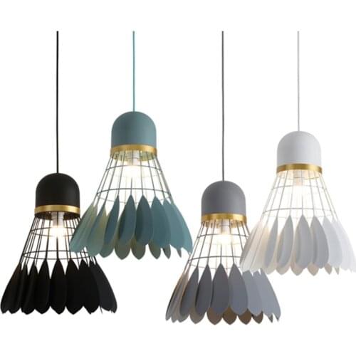 Badminton Nordic Modern Single Head Chandelier Restaurant LED Light E27 Bedroom Living Room Light Restaurant Kitchen Cafe Light