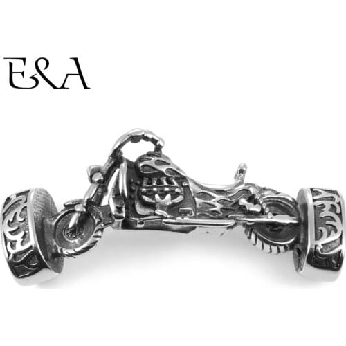 Blacken Motorcycle Connectors Hole 12*6mm Flat Leather Cord Bracelet Accessories Stainless Steel Charms DIY Mens Jewelry Making