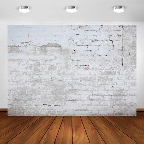 White Brick Wall Photography Backdrop Retro Rustic Brick Wall Photo Booth Background for Photographer Photo Studio Photoshoot