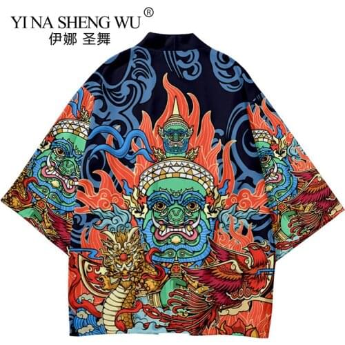 Japanese Kimono Men Fashion Cardigan Shirt Cropped Trousers Blouse Yukata Men Haori Obi Clothes Samurai Clothing Kimono Pants