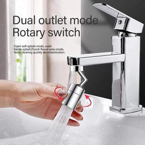 Faucet Nozzle 720 Degree Rotation Aerator Sink Tap Swivel Stainless Steel For Internal Thread Diameter 23.5-24MM