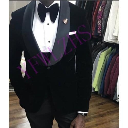 Handsome Groomsmen Shawl Lapel Groom Tuxedos Mens Wedding Dress Man Jacket Blazer Prom Dinner (Jacket+Pants+Tie+Vest) A228