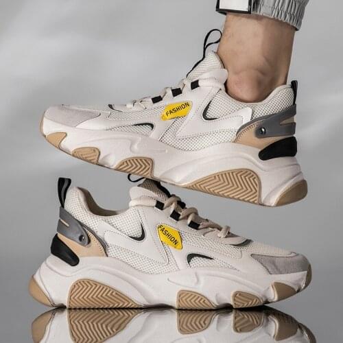 Mr Co 2021 Spring Trend Thick-soled Casual Old Shoes Men Retro Trendy Shoes Mesh Breathable Running Sneakers Mens Shoes