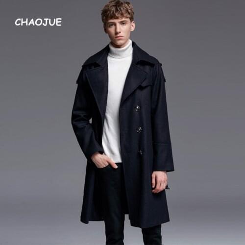 CHAOJUE Brand Causal Fashion 70% Wool Coat Mens British Style Fall/Winter Double Breasted Woolen Clothing Male Business Overcoat