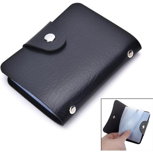 1pc Black Wallet Men PU Leather Credit Card Holder Wallet Business Bank Id Card Holder Package Cash Organizer Bags