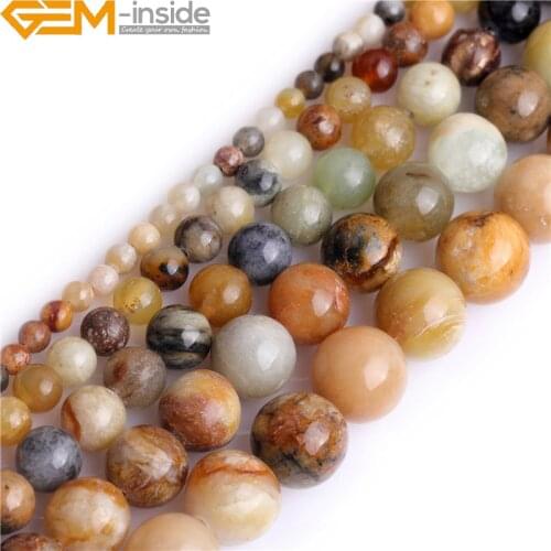 Natural Round Multi-Color Hua Show Jades Beads For Jewelry Making Bracelet Necklace 4-14mm 15inches DIY Loose Gift
