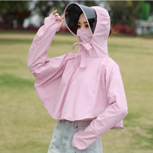 New Fashion Sun Hat UV Transparent Sunscreen Clothing Hats Shirt Women Sun Protection Wear Visors H3