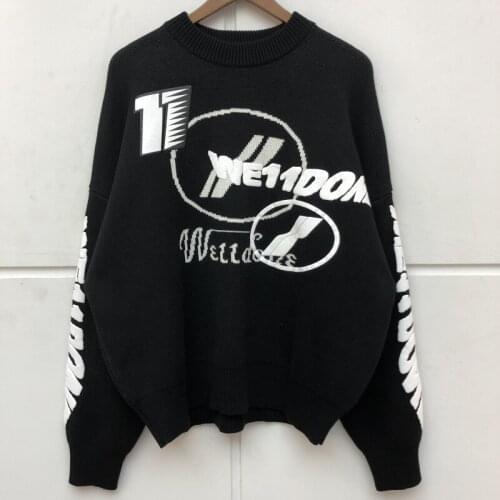 New 2021 Men Luxury Winter gentleman Embroidered Welldone Knit Casual Sweaters pullover Asian Size High quality Drake #022