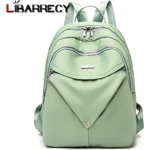 Soild Color Designer Womens Backpack Double Zipper Design Ladies Anti-theft Backpack Quality Oxford Fabric Women Travel Bags