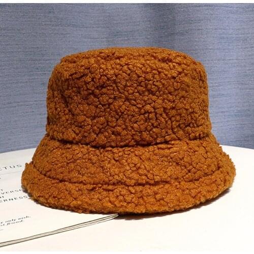 Women Hat Summer Solid Bucket Hat for Women Panama Hat Female Cap Faux Fur Winter Outdoor Sunscreen Sun Hat Lady Cap