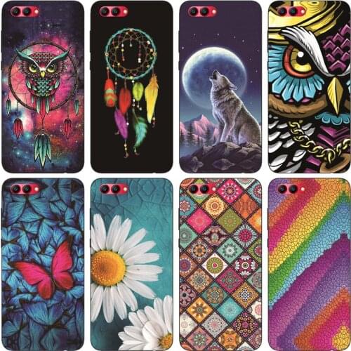 Silicon case for huawei honor V10 VIEW 10 soft tpu back phone cover for huawei honor 10 VIEW 10 Etui protective printing coque