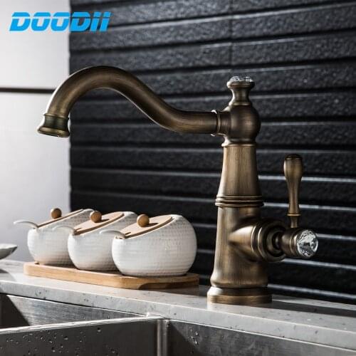 Basin Faucets Brass with Diamond Bathroom Faucet Mixer Tap Single Handle Hot & Cold Washbasin Tap Torneiras Banheiro DOODII
