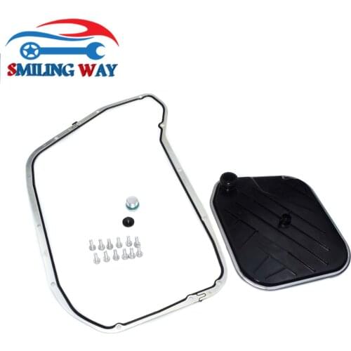 SMILING WAY# Automatic Transmission Oil Filter & Pan Gasket Kit For Audi A4 A5 A6 A7 A8 Q5 1001360006 0BK398009 0BK398009A
