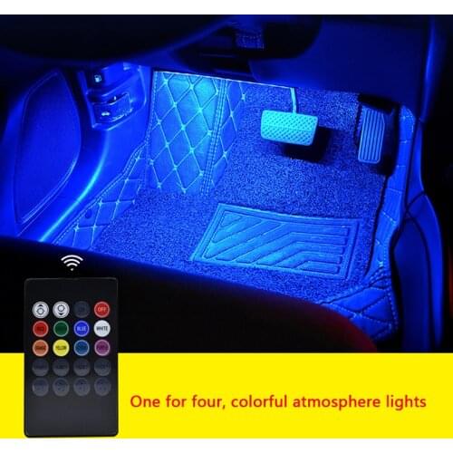 CARCTR Sound Control Led RGB Automobiles Underfoot Decorative Ambient Light Lamps Christmas New Year for Car Atmosphere Lights