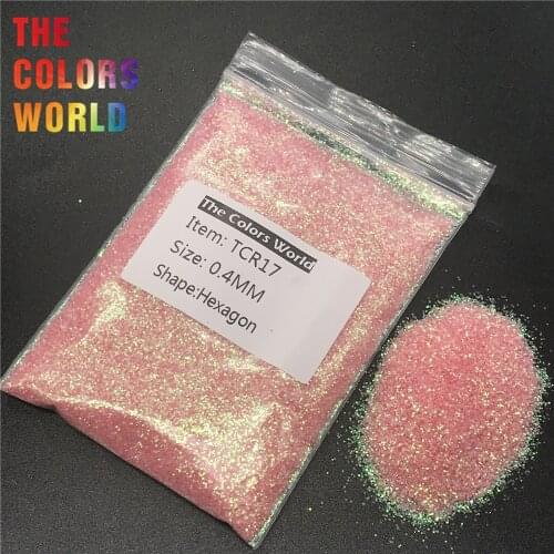 TCR17 Iridescent Rainbow Pink Color Hexagon Shape Nail Glitter Nail Art Decoration Face Glitter Makeup Henna Handwork Crafts DIY