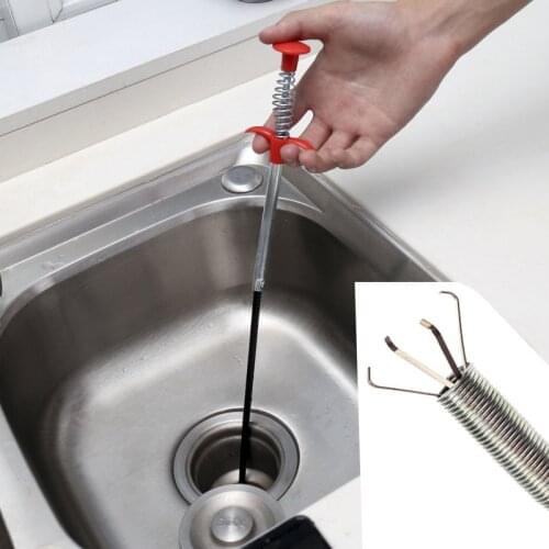 160CM Metal Wire Drain Sewer Dredge Kitchen Sink Cleaning Clog Remover Cleaning Tools Spring Pipe Hair Sewer Cleaning