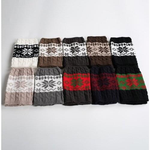 Knitted boots, woolen feet leggings autumn and winter color matching short color socks Legwarmers