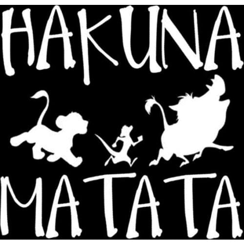 Funny Car Sticker 13.8*13.3cm HAKUNA MATATA Lion King Simba Car-Styling Vinyl Stickers Decal Motorcycle Body Sticker Decoration