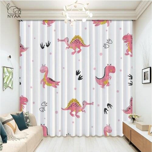 Funny Cartoon Dinosaurs Accessories For Curtains Kawaii Blackout Curtain For Children Room Decoration Curtain Micro Shading
