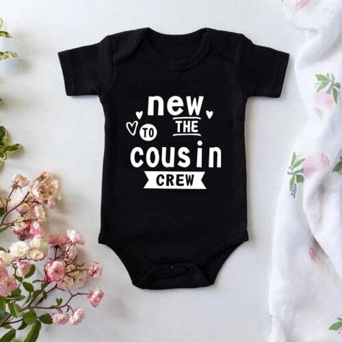 Funny New To The Cousin Crew Newborn Baby Bodysuits Cotton Baby Boys Girls Oneise Rompers Summer Body Baby Ropa Outfits