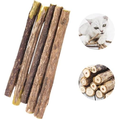 Cat Chew Toys Natural Matatabi Pet Cat Snacks Sticks Cleaning Tooth Catnip Actinidia Silvervine Pet Toy For Cats Catnip 5-20Pcs