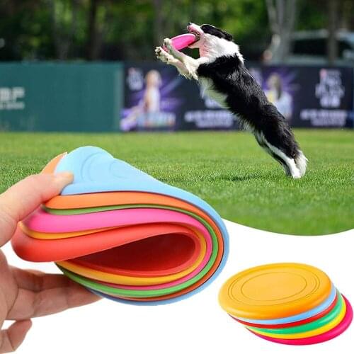1 Pcs Flying Discs Puppy Training Interactive Pet Supplies Soft Non-Slip Silicone Flying Saucer Resistant Chew Dog Toy Pet Game
