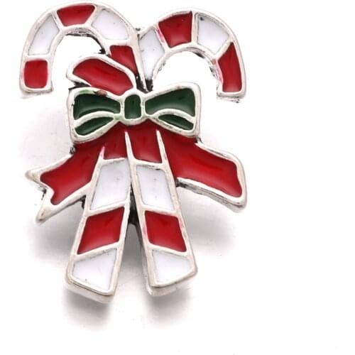 10pcs/lot Snap Button Jewelry DIY 18mm Christmas Candy Farther Christmas Snap Button Fit Charm Leather Snap Fashion Bracelet