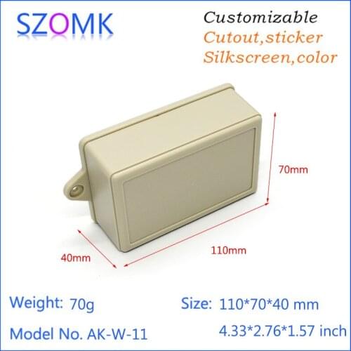 10pcs a lot szomk diy plastic abs material instrument electronics enclosure project box for pcb 110*70*40mm