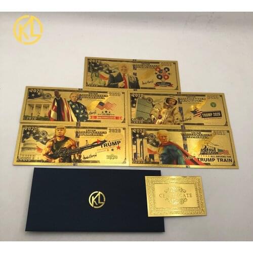 8 types Donald Trump 2020 Dollar Bill Presidential MAGA Novelty Funny Money Gold Banknote as supporter gift