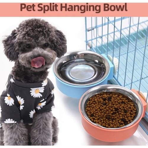 2Pcs Removable Pet Bowls Cage Hanging Feeder Pet Water Bottle Food Container Dispenser Bowl For Puppy Cats Rabbit Feeding
