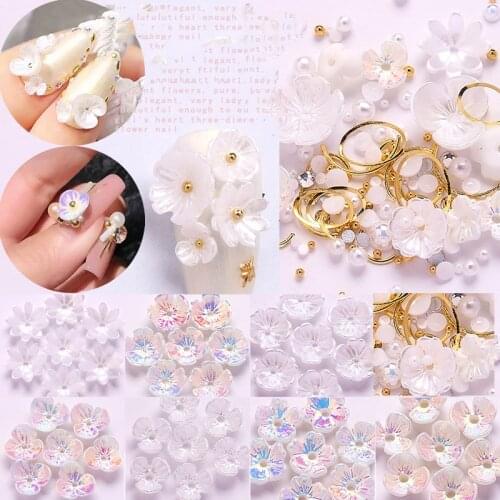 20 pcs 3D Sea Shell Flower 3/5/8-petal Natural Mother Of Pearl Shell Carved Flower DIY Findings Nutaral Shell Flower 6/8/10/11mm