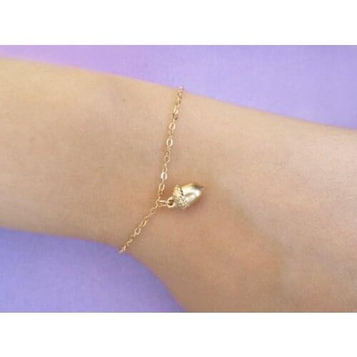 30PCS Tiny Acorn Oak Bracelet Cute Minimal Pine Cone Bracelet Small Mini Cartoon Nature Forest Nut Pinecone Chain Bracelets